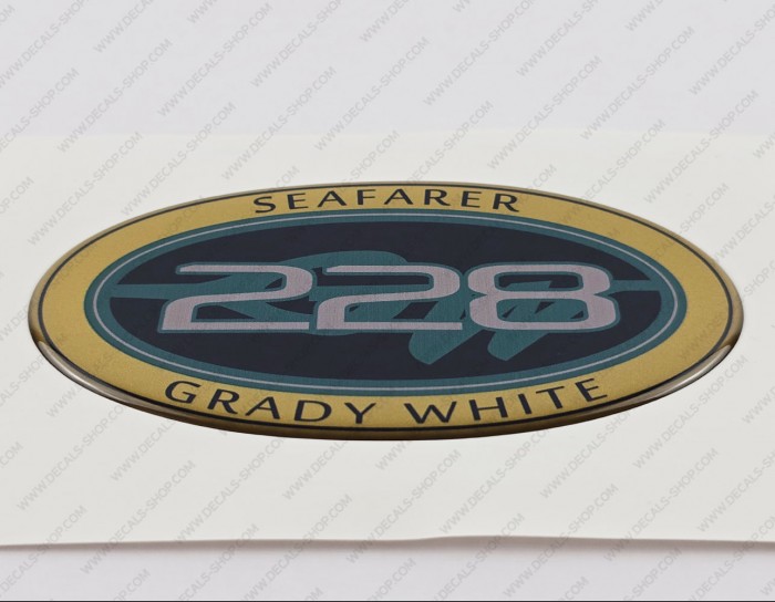 Grady White 228 Seafarer Raised Domed 3D Decal 5" x 2.7" 1pcs.